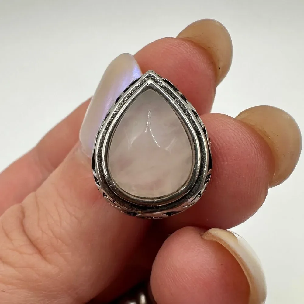 Sterling silver‎ and faceted pear shaped rose quartz stud earrings!